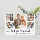 書道スクリプトハート5結婚写真 サンキューカード (スタンド正面)