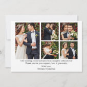 書道スクリプトハート6写真結婚の数 サンキューカード (裏面)