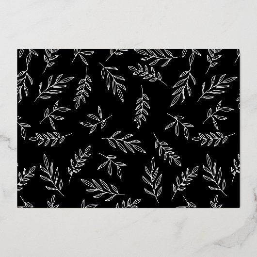 書道スクリプトフォイル日付カードを保存 箔招待状 (裏面)