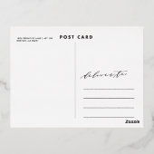 書道スクリプトフォトポストカードありがとう 箔招待状ポストカード (裏面)