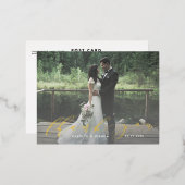 書道スクリプトフォトポストカードありがとう 箔招待状ポストカード (正面/裏面)