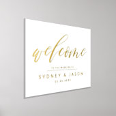 書道スクリプトミニマルモダン結婚歓迎 箔ポスター (レイダウン)