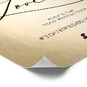 書道スクリプト共有ラヴ結婚のサイン ポスター (角)