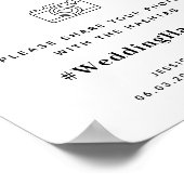 書道スクリプト共有愛結婚のハッシュタグ ポスター (角)