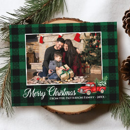 書道スクリプト写真グリーンプライド赤トラック ポストカード