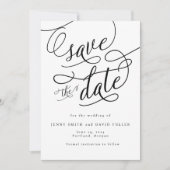 書道スクリプト写真Date Cardを保存 招待状 (正面)