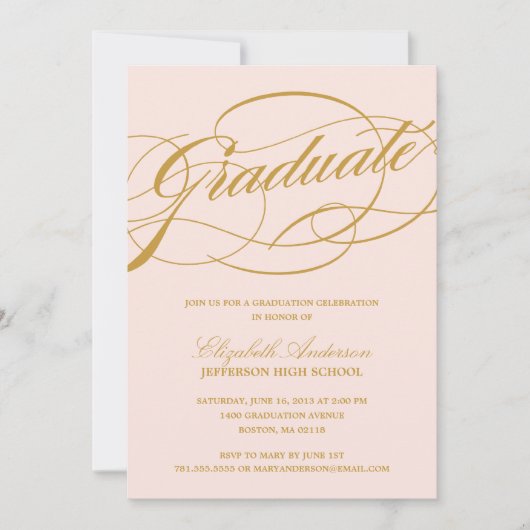 書道スクリプト卒業招待状 招待状 (正面)