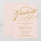 書道スクリプト卒業招待状 招待状 (正面/裏面)