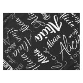 書道スクリプト名アート白黒 モダン テーブルクロス (正面(横))