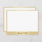 書道スクリプト名文字金ゴールドエレガントテンプレート ノートカード (正面/裏面)