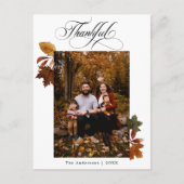書道スクリプト感謝祭パーソナライズされた写真 ポストカード (正面)
