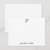 書道スクリプト文字スタイリッシュモノグラムテンプレート ノートカード (正面/裏面)