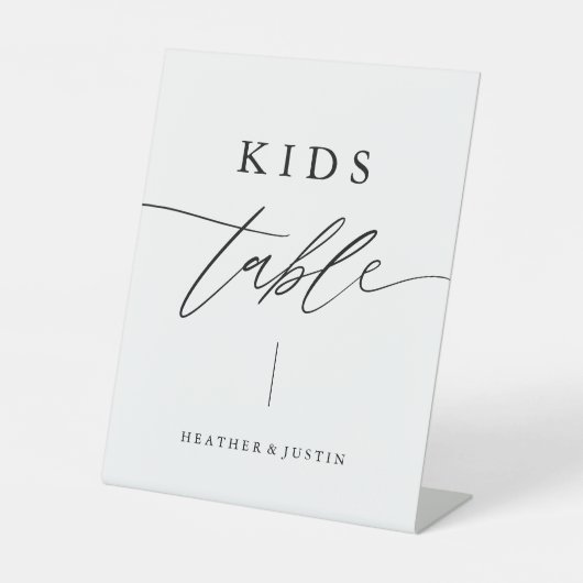 書道スクリプト結婚のキッズテーブルの署名 台座サイン (正面)