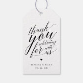 書道スクリプト結婚の感謝のギフトラベル ギフトタグ (裏面)