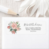 書道スクリプト赤面水彩フローラアドレス ラベル (インサイチュ)