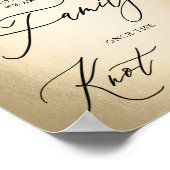 書道スクリプト金ゴールドシートの結婚サインを選ぶ ポスター (角)