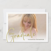 書道スクリプト金ゴールドミニマル2枚 招待状 (正面)