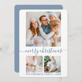 書道スクリプト3写真ほこりっぽい青いクリスマス シーズンカード