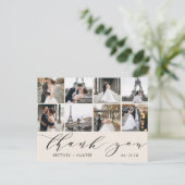 書道スクリプト8写真ありがとうオフ白 ポストカード (スタンド正面)