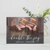 書道スタイリッシュツインフォトコラージュ誕生 案内状 (スタンド正面)