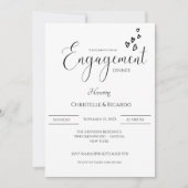 書道スタイリッシュ婚約ディナーパーティー 招待状 (正面)