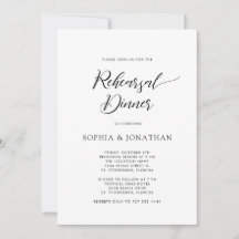 書道スタイリッシュ白黒リハーサルディナー