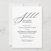 書道スタイリッシュ驚き婚約パーティ 招待状 (正面)