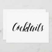 書道スタイル「カクテル」結婚のサイン 招待状 (正面/裏面)