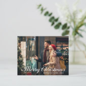 書道スターメリークリスマスカップルの写真 ポストカード (スタンド正面)