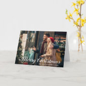 書道スターメリークリスマスカップル写真折り カード (黄色い花)