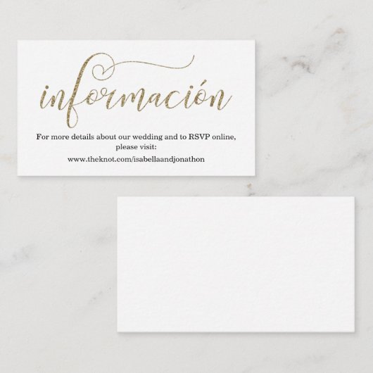 書道スペインののWebサ結婚イトの格納カード エンクロージャーカード (正面/裏面)