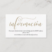 書道スペインののWebサ結婚イトの格納カード エンクロージャーカード (正面)