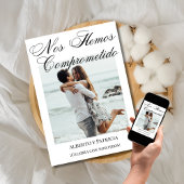 書道スペインのミニマル婚約パーティ 招待状