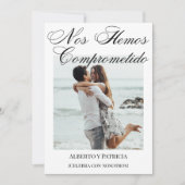 書道スペインのミニマル婚約パーティ 招待状 (正面)