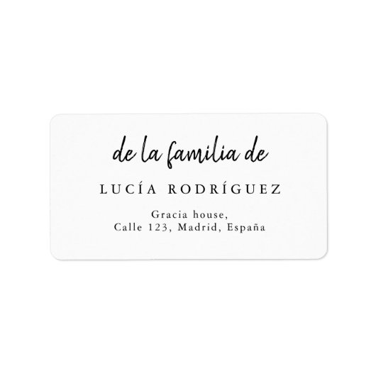 書道スペインの葬儀差出人住所ラベル ラベル (正面)