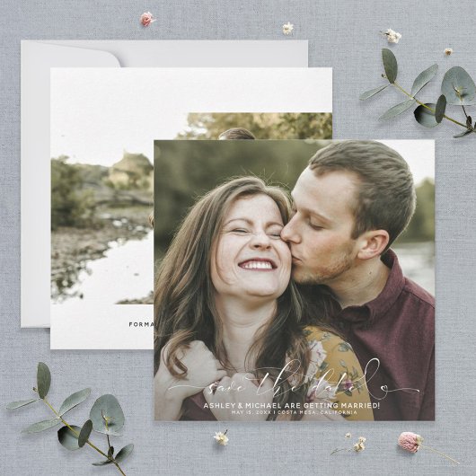 書道タイポグラフィスクエア2写真結婚ズ セーブザデート