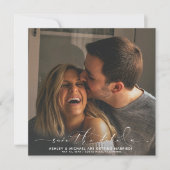 書道タイポグラフィスクエア3結婚写真 セーブザデート (正面)