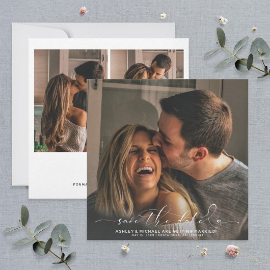 書道タイポグラフィスクエア3結婚写真 セーブザデート