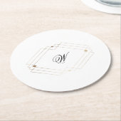 書道タイポグラフィモノグラム金ゴールド結婚デコ ラウンドペーパーコースター (アングル)