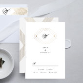 書道タイポグラフィモノグラム金ゴールド結婚デコ 出欠カード