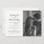 書道タイポグラフィ写真婚約パーティ 招待状 (正面)