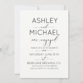 書道タイポグラフィ婚約パーティ招待状 招待状 (正面)