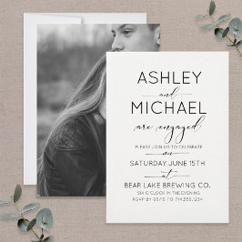 書道タイポグラフィ婚約パーティ招待状 招待状