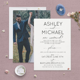 書道タイポグラフィ披露宴のみ写真 招待状