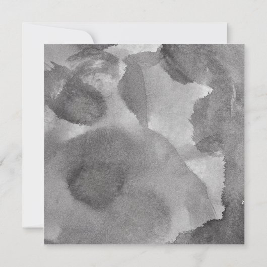 書道タイポグラフィ白黒スクエア結婚ズ 招待状 (裏面)