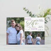 書道タイポグラフィ紫グリーン2写真 セーブザデート (スタンド正面)