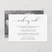 書道タイポグラフィ結婚のホリズのお願い。 エンクロージャーカード (正面/裏面)