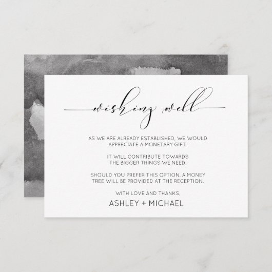 書道タイポグラフィ結婚のホリズのお願い。 エンクロージャーカード (正面/裏面)