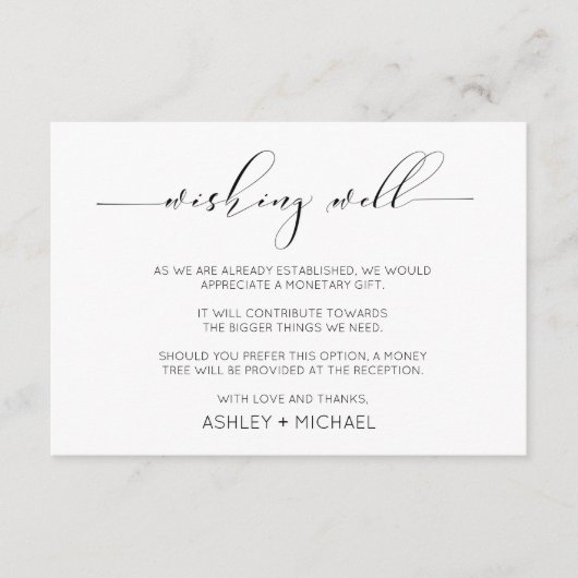 書道タイポグラフィ結婚のホリズのお願い。 エンクロージャーカード (正面)