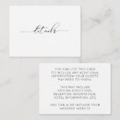 書道タイポグラフィ結婚詳細カード エンクロージャーカード (正面/裏面)